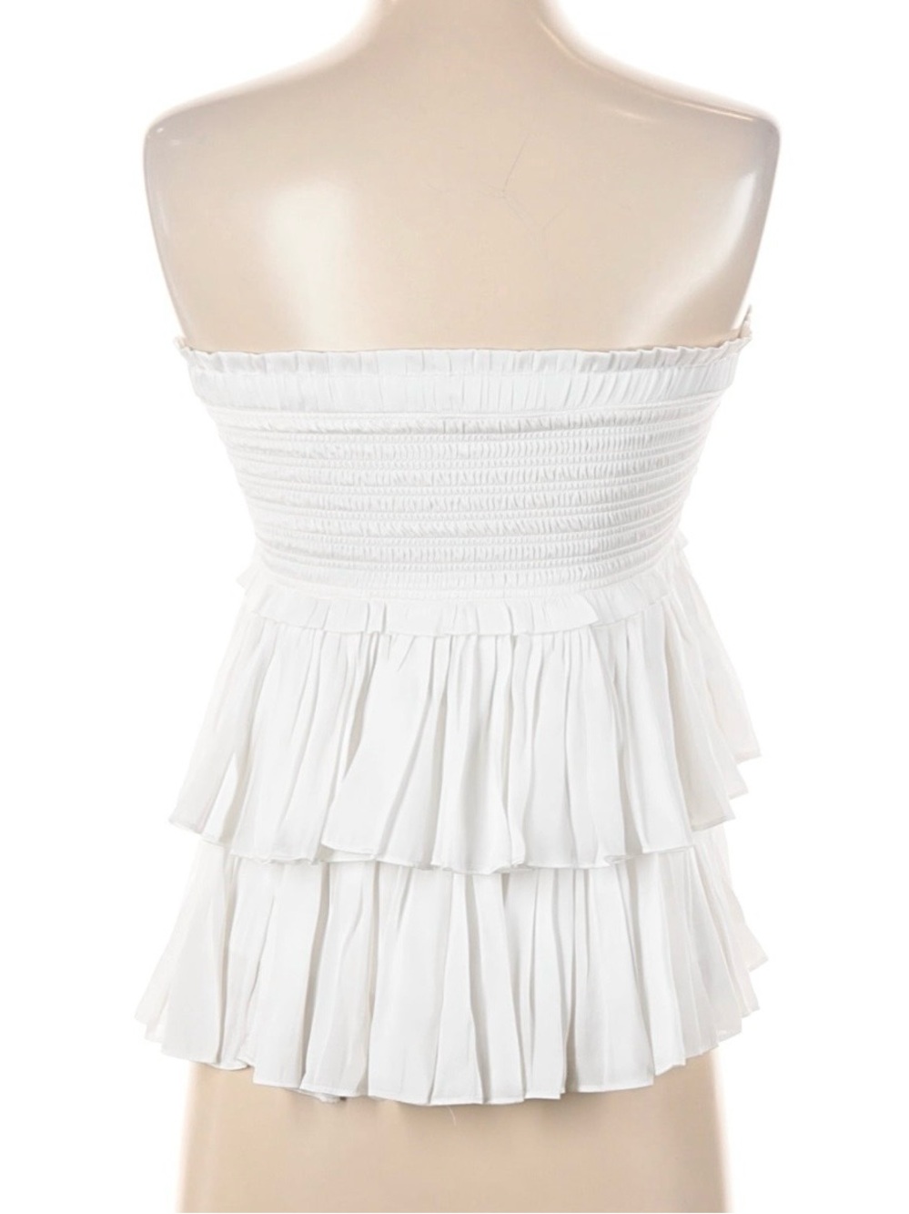 White Strapless Ruffle Top - Picture 2 of 5